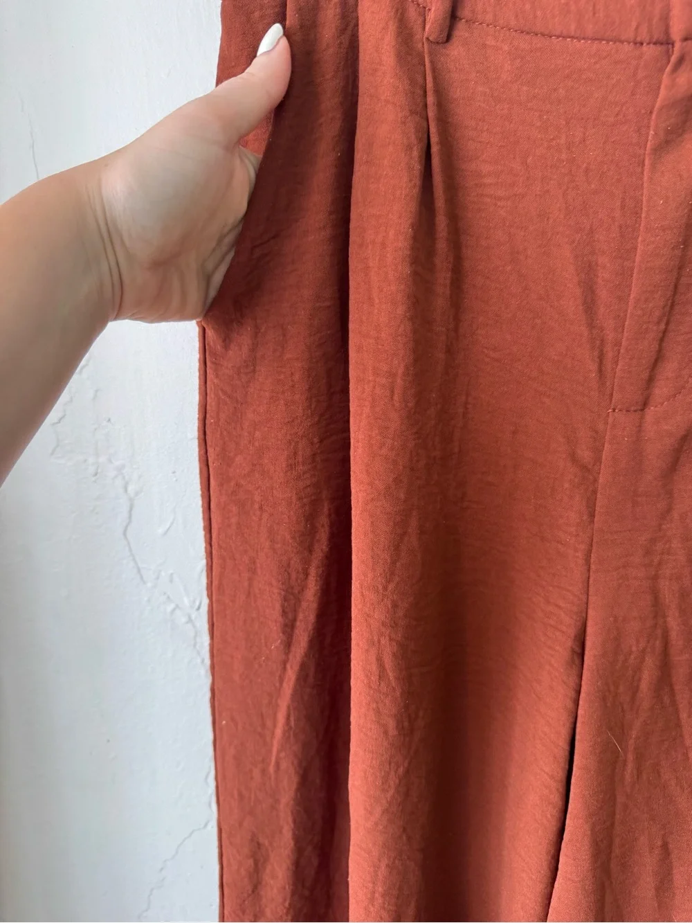 High-Rise Wide Leg Pants in Burnt Rust